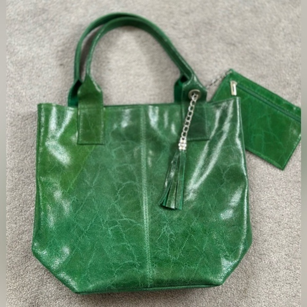 Via Borgospesso Made in Italy Green Leather Tote